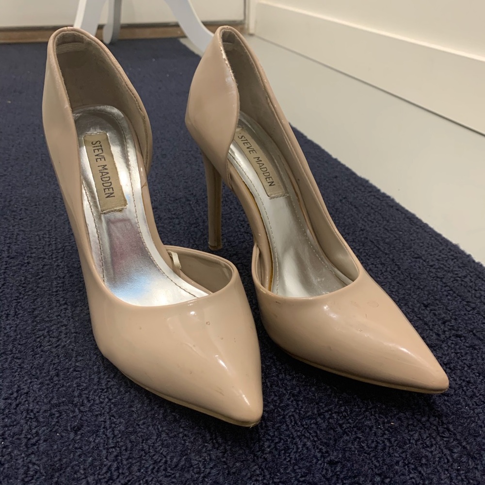 Steve Madden Patent Nude Pumps